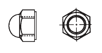 Nylon Self-Threading Lock Cap Nuts Plastic